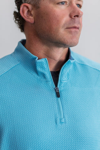 Founder's Golf 1/4 Zip in Azure Blue