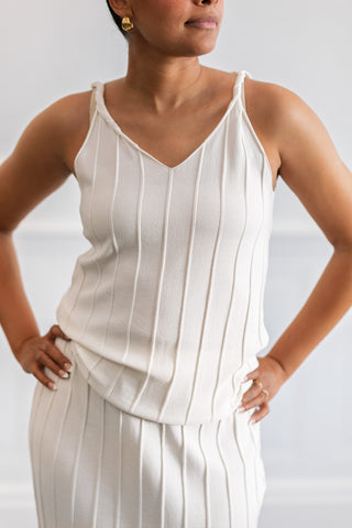 Ribbed Sleeveless Top and Midi Skirt Set