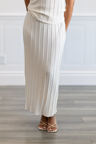 Ribbed Sleeveless Top and Midi Skirt Set