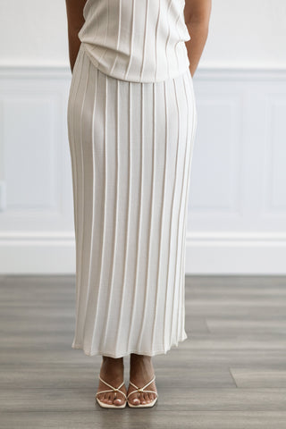 Ribbed Sleeveless Top and Midi Skirt Set