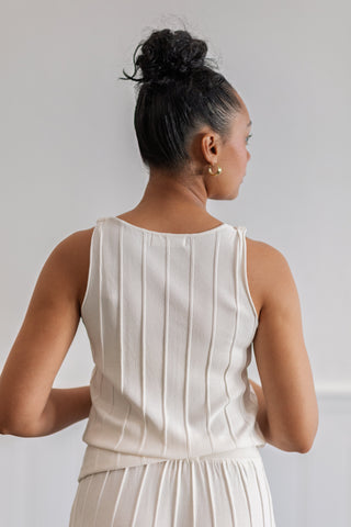 Ribbed Sleeveless Top and Midi Skirt Set