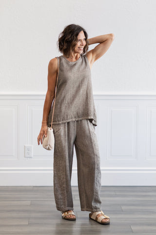 Sleeveless Top in Taupe