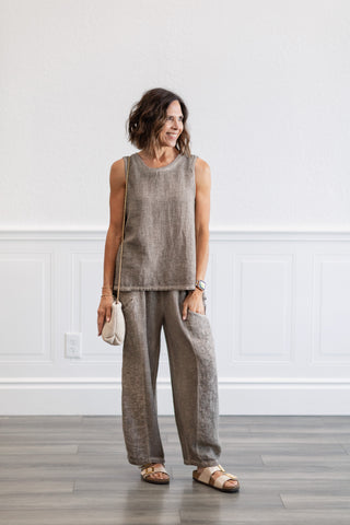 Sleeveless Top in Taupe