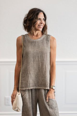 Sleeveless Top in Taupe