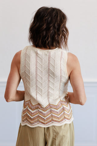 Chevron Patterned Top in Mocha