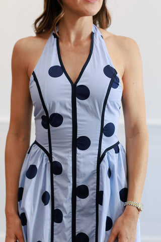 Polka Dot Halter Midi Dress Large Polka Dot Halter Midi Dress Large