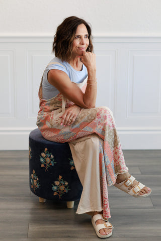 Patchwork Print Jumpsuit in Ecru