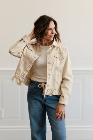 Boyfriend Denim Jacket in Summer Sand