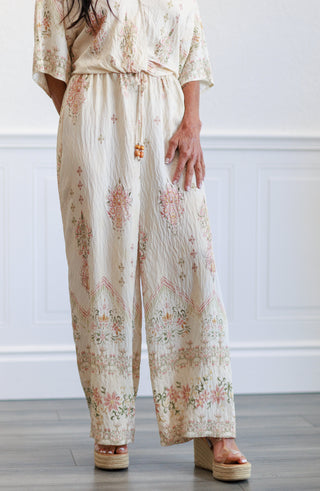 Floral Half Sleeve Top & Pants Set