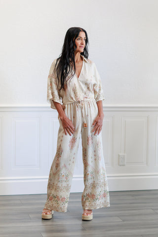 Floral Half Sleeve Top & Pants Set