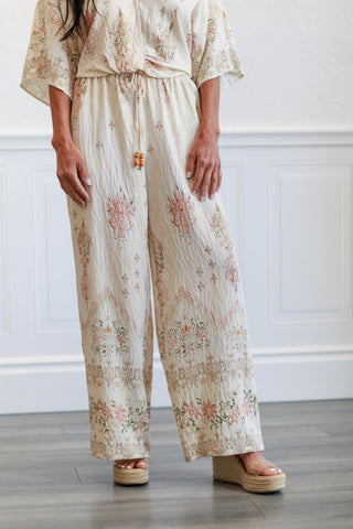 Floral Half Sleeve Top & Pants Set
