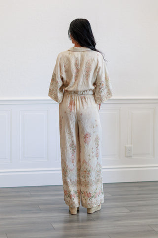 Floral Half Sleeve Top & Pants Set