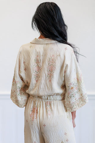 Floral Half Sleeve Top & Pants Set