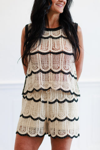 Scallop Eyelet Tiered Top & Short Set