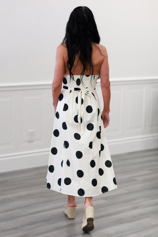 Monroe Polka Dot Halter Midi Dress