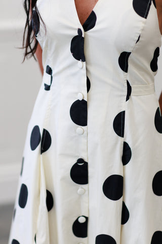 Monroe Polka Dot Halter Midi Dress
