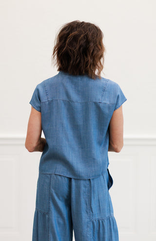 Chambray Boxy Crop Top