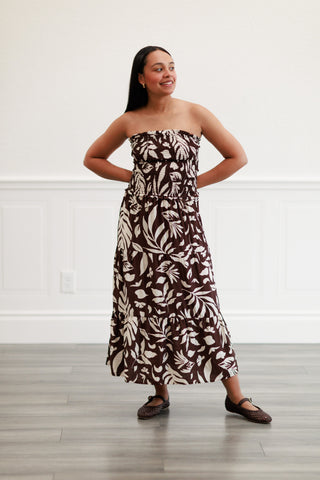 Floral Maxi Dress in Choco