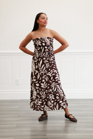 Floral Maxi Dress in Choco