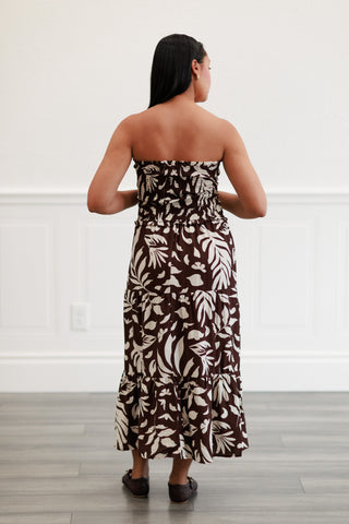 Floral Maxi Dress in Choco