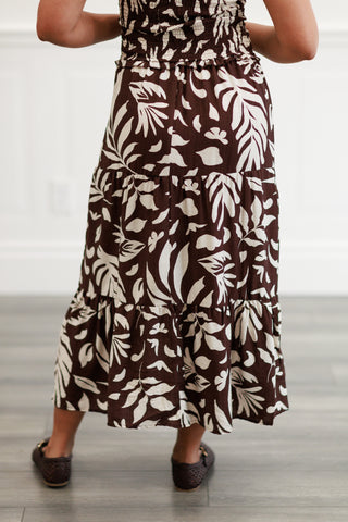 Floral Maxi Dress in Choco
