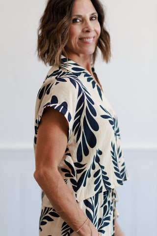 Floral Print V-neck Top & Pants Set