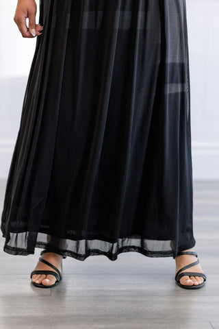 Sheer Racerback Full Length Dress