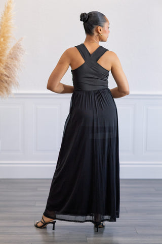 Sheer Racerback Full Length Dress