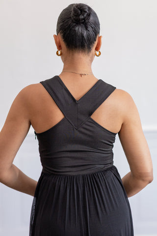 Sheer Racerback Full Length Dress