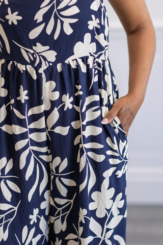 Floral Print Wide Leg Tank Jumpsuit