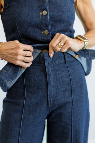 High Waist Front Seam Jeans