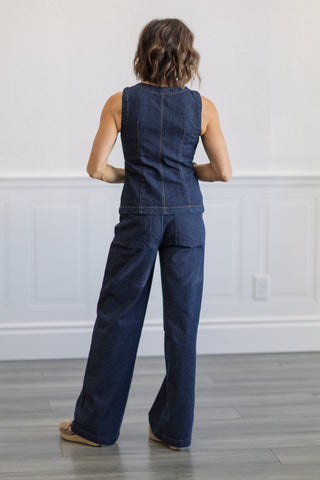 High Waist Front Seam Jeans
