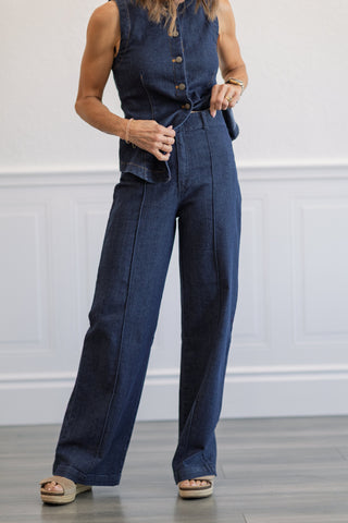High Waist Front Seam Jeans
