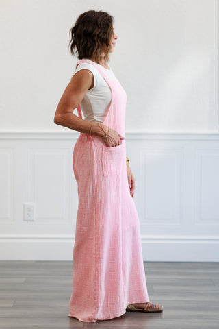 Cotton Gauze Jumpsuit in Pink