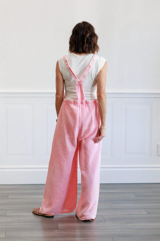 Cotton Gauze Jumpsuit in Pink