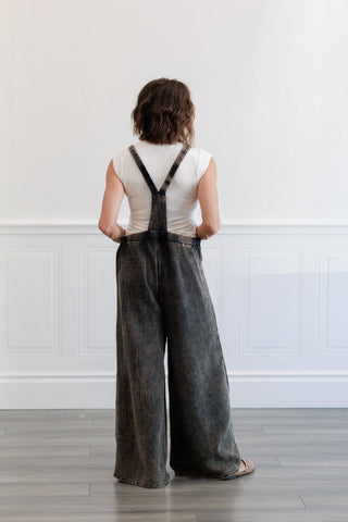 Cotton Gauze Jumpsuit in Ash Black