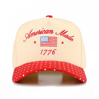 American Made 1776 Trucker Hat in Red Polka