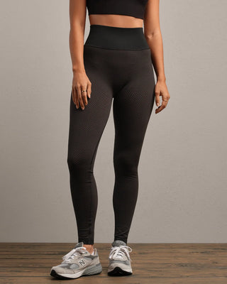 Apres Seamless Legging in Dk. Espresso Herringbone