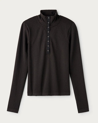 Apres Seamless Top in Dk. Espresso Herringbone