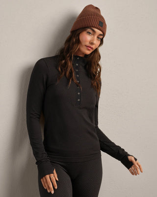 Apres Seamless Top in Dk. Espresso Herringbone