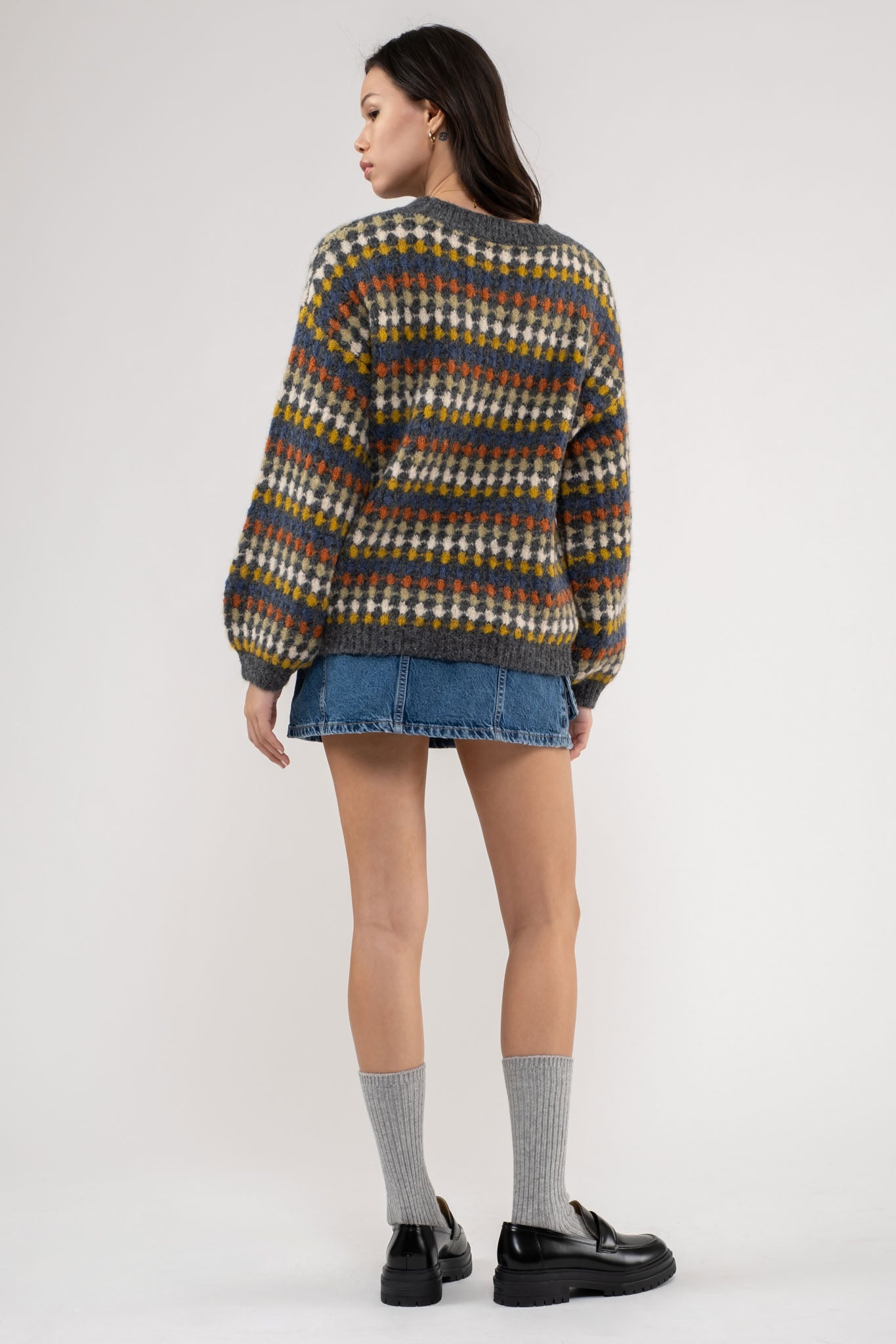 Multi-Color Crew Knit Sweater