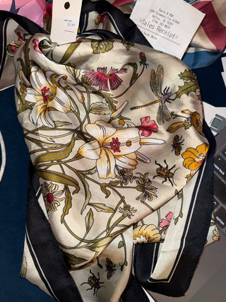 Half Floral Scarf