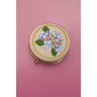 Floral Embroidery Pill Case