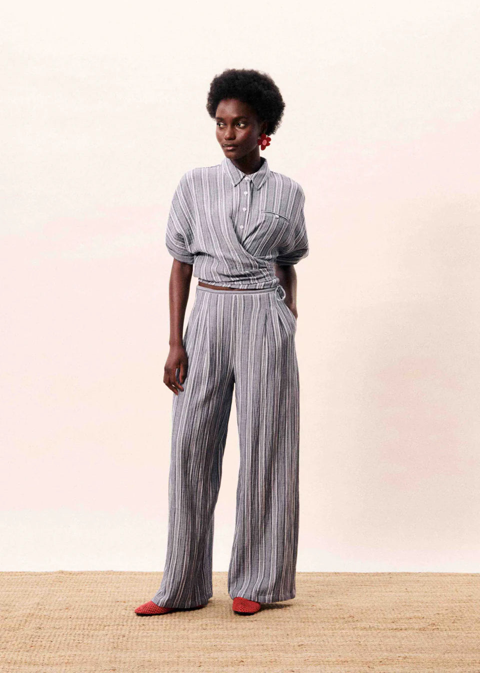 100% Organic Cotton Stripe Trousers