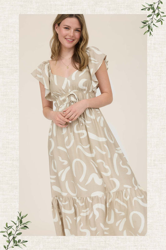 Taupe Abstract Dress