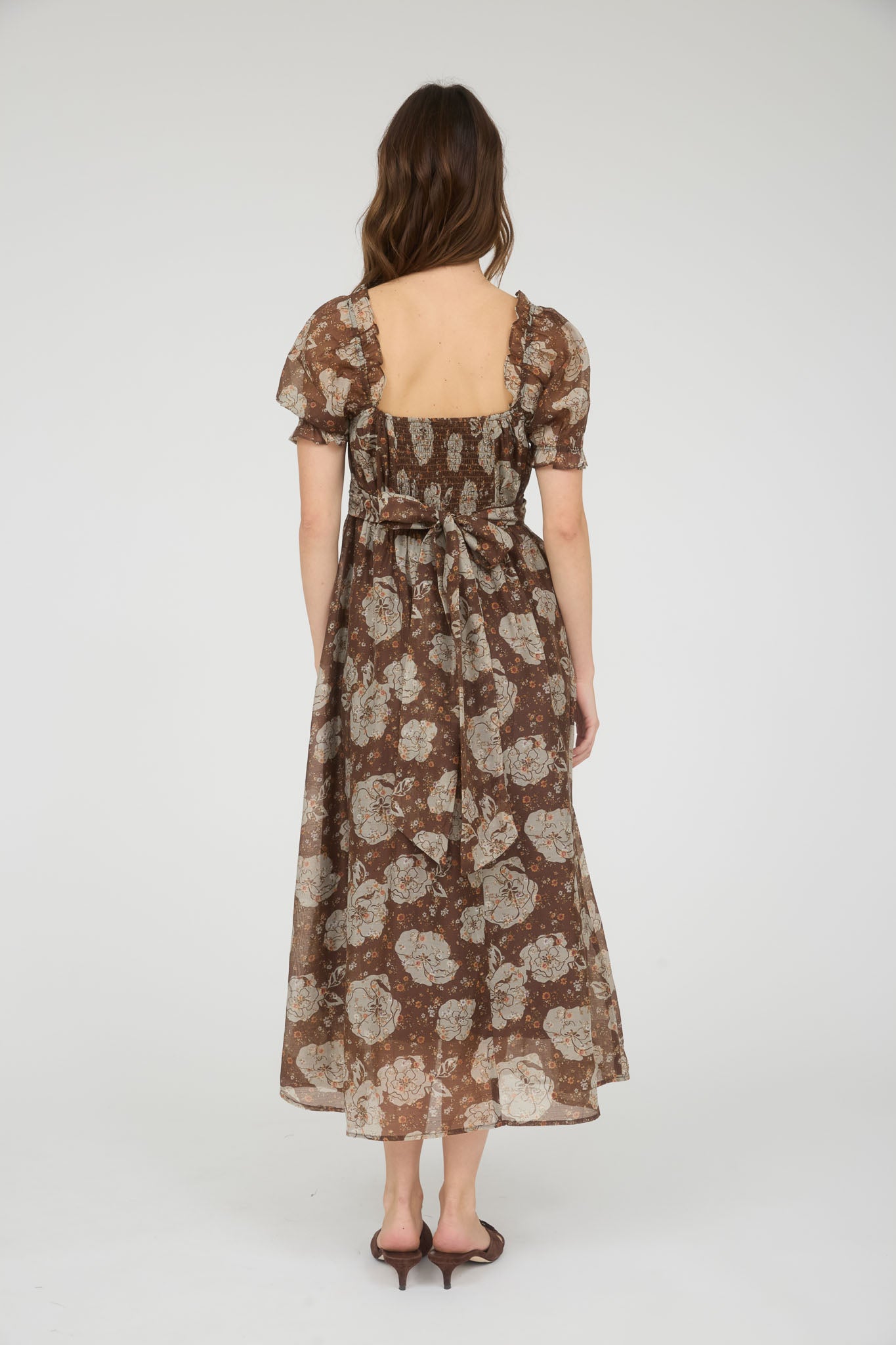 Sweetheart Neck Dress in Mocha