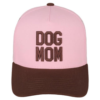 Dog Mom Trucker Cap in Brown Pink