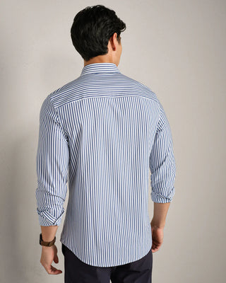 Commuter® Shirt - Slim in Stripe Vintage Blue