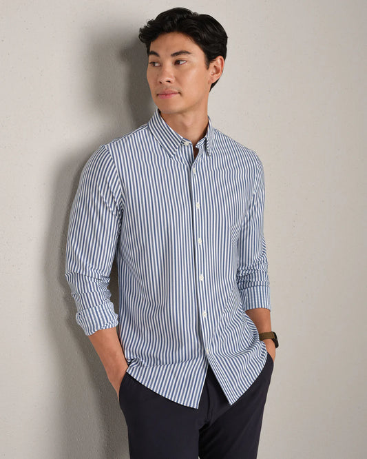 Commuter® Shirt - Slim in Stripe Vintage Blue