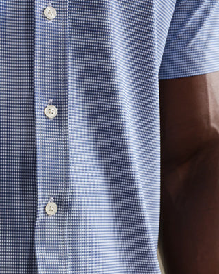 Commuter® Short Sleeve Shirt in Indigo Blue Micro Gingham